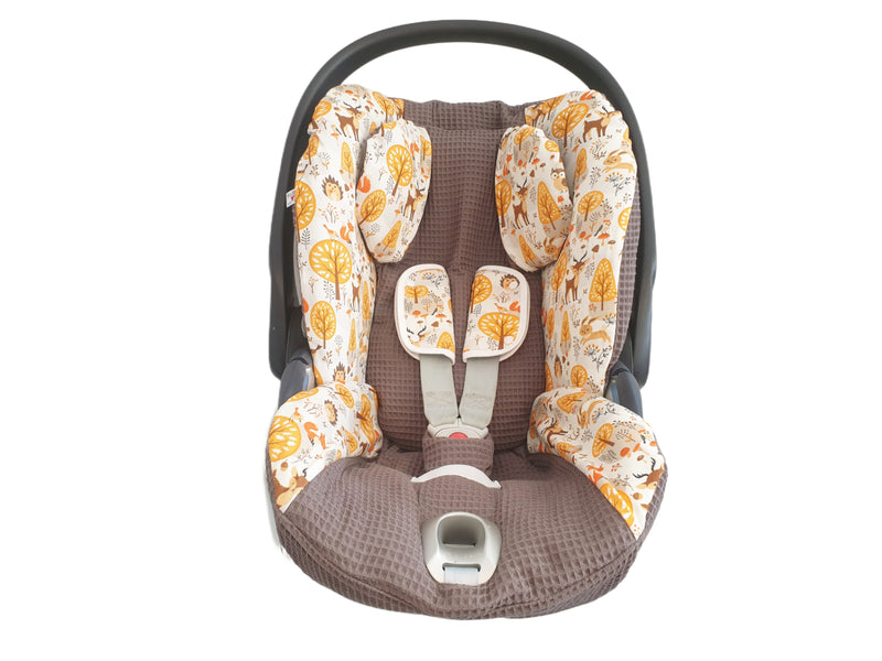 Babyschalen Bezug Cybex cloud Z i-size Braun Waldtiere von Atelier MiaMia