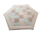 Atelier MiaMia Kuschel - adventure blanket playpen 6 corner Drün blue leaves moon dots 6