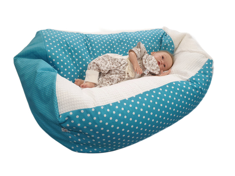 Atelier MiaMia beanbag per bambini beanbag baby cuscino edizione limitata blu, gufi